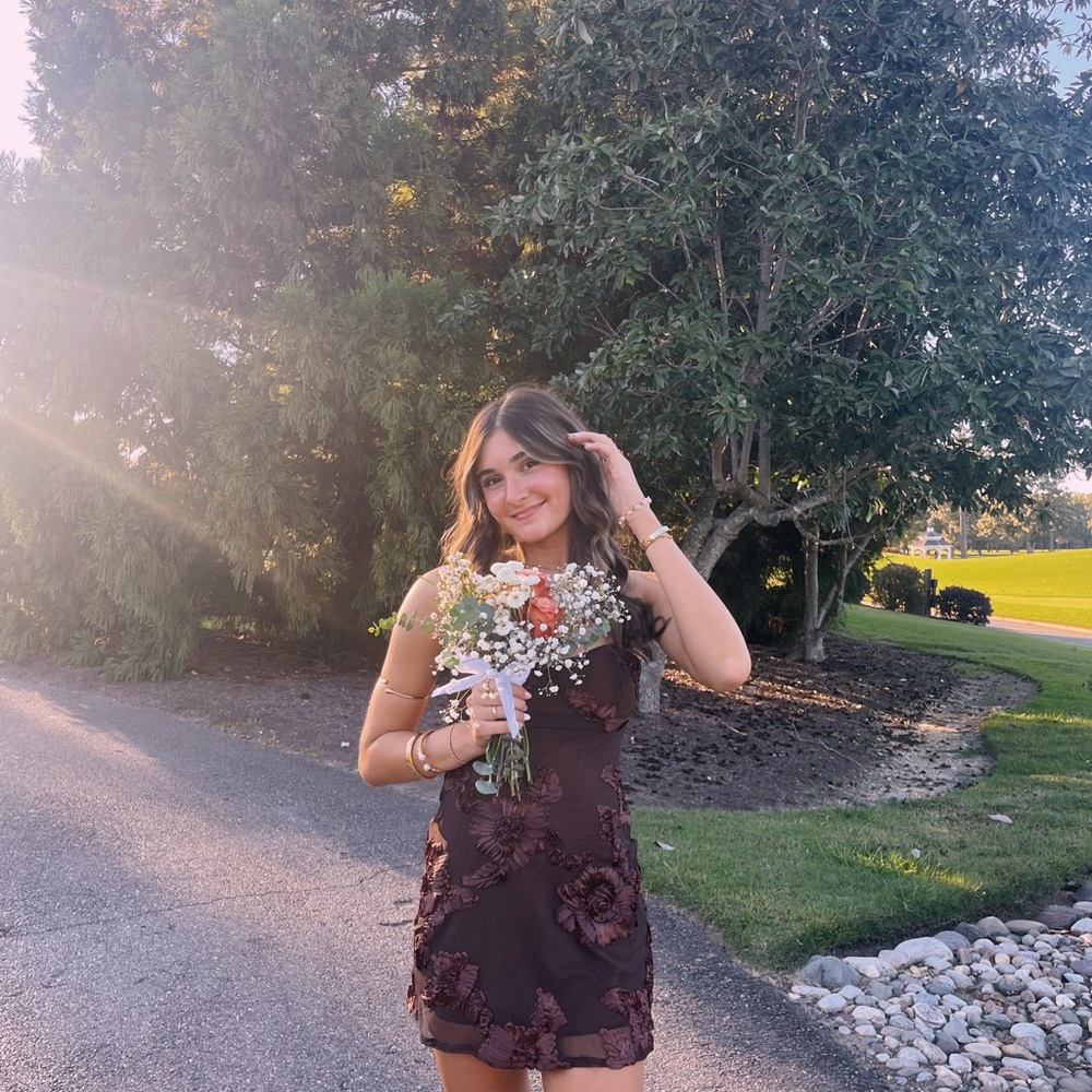 brown mini dress